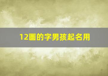 12画的字男孩起名用