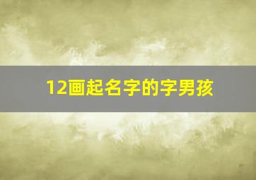 12画起名字的字男孩