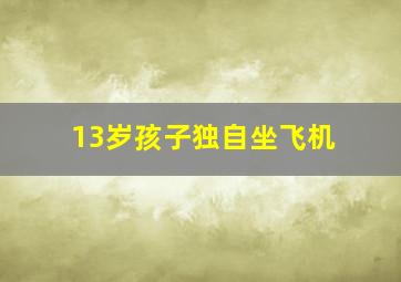 13岁孩子独自坐飞机