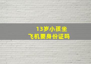 13岁小孩坐飞机要身份证吗