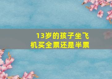 13岁的孩子坐飞机买全票还是半票