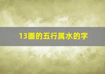 13画的五行属水的字