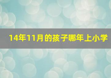 14年11月的孩子哪年上小学