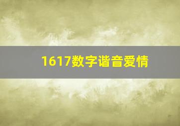 1617数字谐音爱情