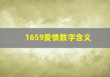 1659爱情数字含义