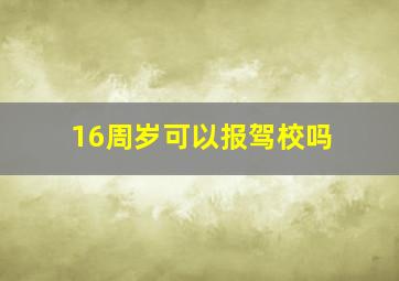 16周岁可以报驾校吗