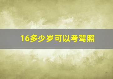 16多少岁可以考驾照