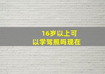 16岁以上可以学驾照吗现在