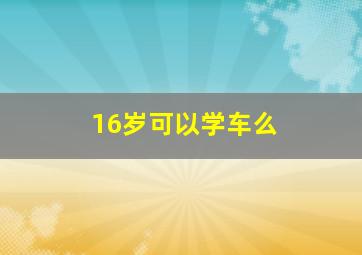 16岁可以学车么