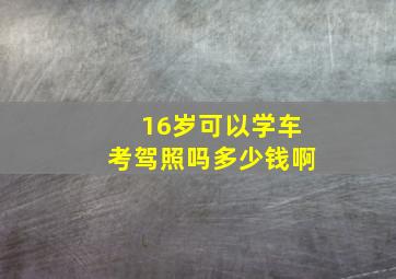 16岁可以学车考驾照吗多少钱啊