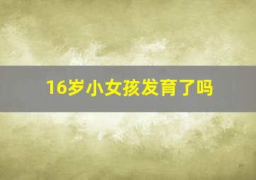 16岁小女孩发育了吗