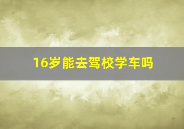 16岁能去驾校学车吗