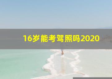 16岁能考驾照吗2020