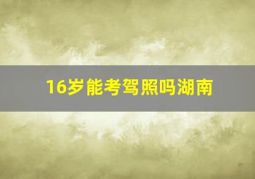 16岁能考驾照吗湖南