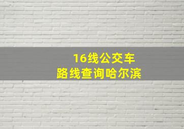 16线公交车路线查询哈尔滨