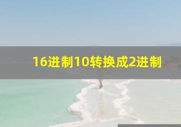 16进制10转换成2进制