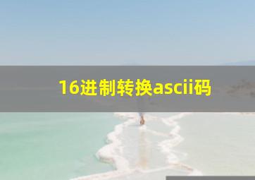 16进制转换ascii码