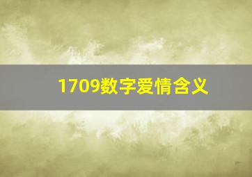 1709数字爱情含义