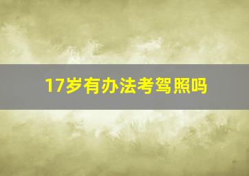 17岁有办法考驾照吗