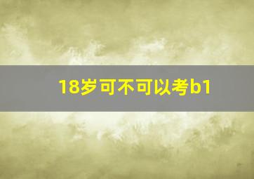 18岁可不可以考b1