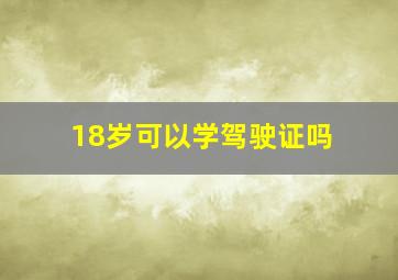 18岁可以学驾驶证吗