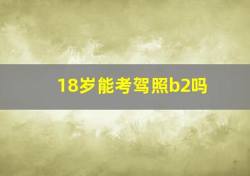 18岁能考驾照b2吗