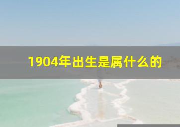 1904年出生是属什么的