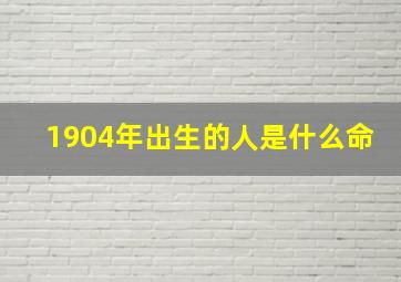 1904年出生的人是什么命