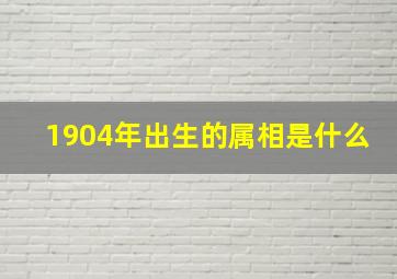 1904年出生的属相是什么