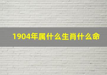 1904年属什么生肖什么命