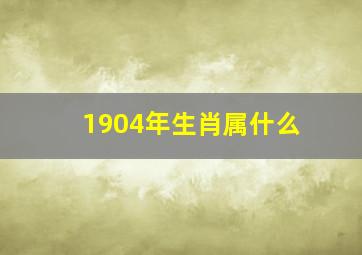 1904年生肖属什么