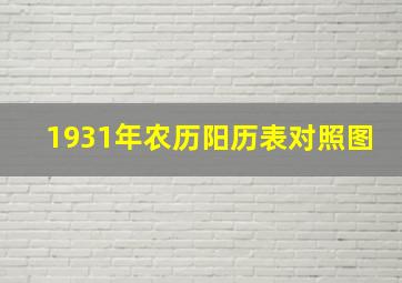 1931年农历阳历表对照图