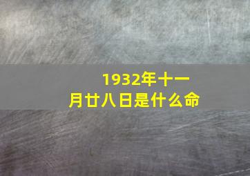 1932年十一月廿八日是什么命