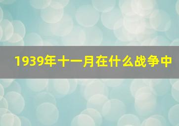 1939年十一月在什么战争中