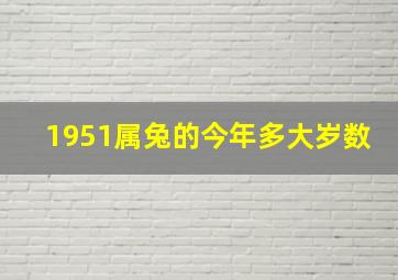 1951属兔的今年多大岁数