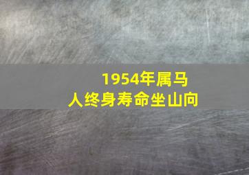 1954年属马人终身寿命坐山向