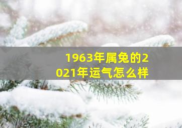 1963年属兔的2021年运气怎么样