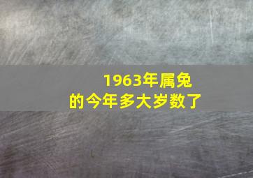 1963年属兔的今年多大岁数了