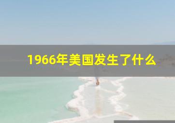 1966年美国发生了什么