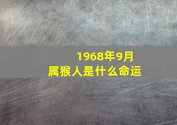 1968年9月属猴人是什么命运