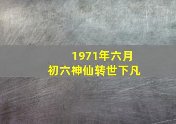 1971年六月初六神仙转世下凡