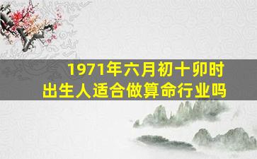 1971年六月初十卯时出生人适合做算命行业吗