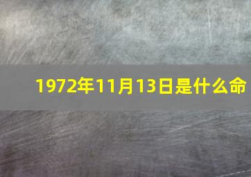 1972年11月13日是什么命