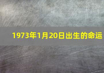 1973年1月20日出生的命运