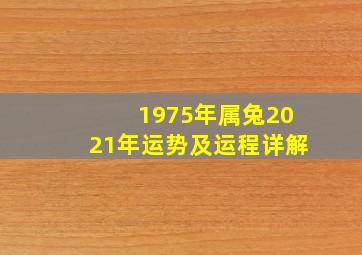 1975年属兔2021年运势及运程详解