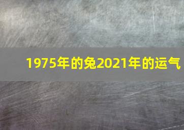 1975年的兔2021年的运气