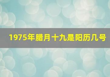 1975年腊月十九是阳历几号