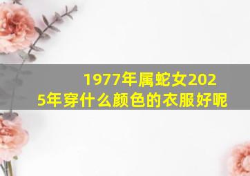 1977年属蛇女2025年穿什么颜色的衣服好呢