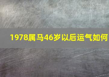 1978属马46岁以后运气如何