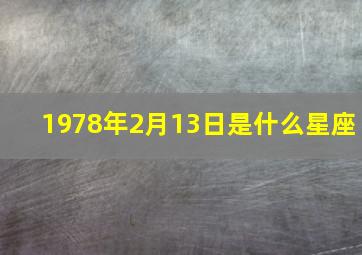 1978年2月13日是什么星座